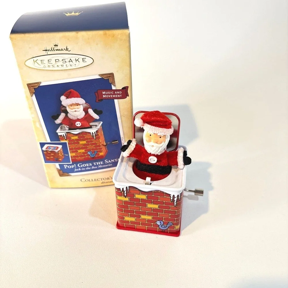 Hallmark Keepsake 2004 Pop Goes The Santa Jack-in-the-Box Musical Ornament Boxed